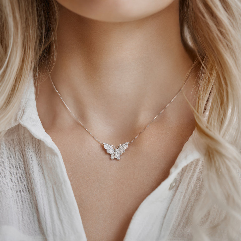 Náhrdelník s diamanty Butterfly Spirit