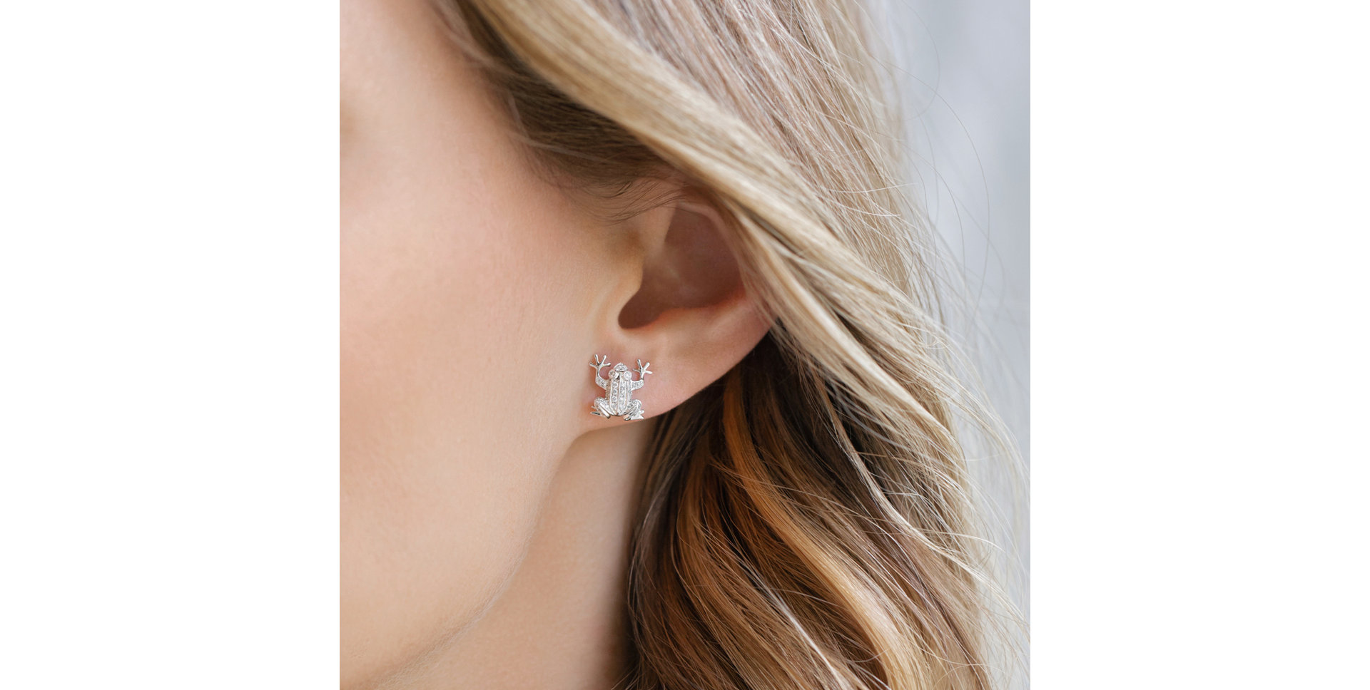 Náušnice s diamanty Frog Prince