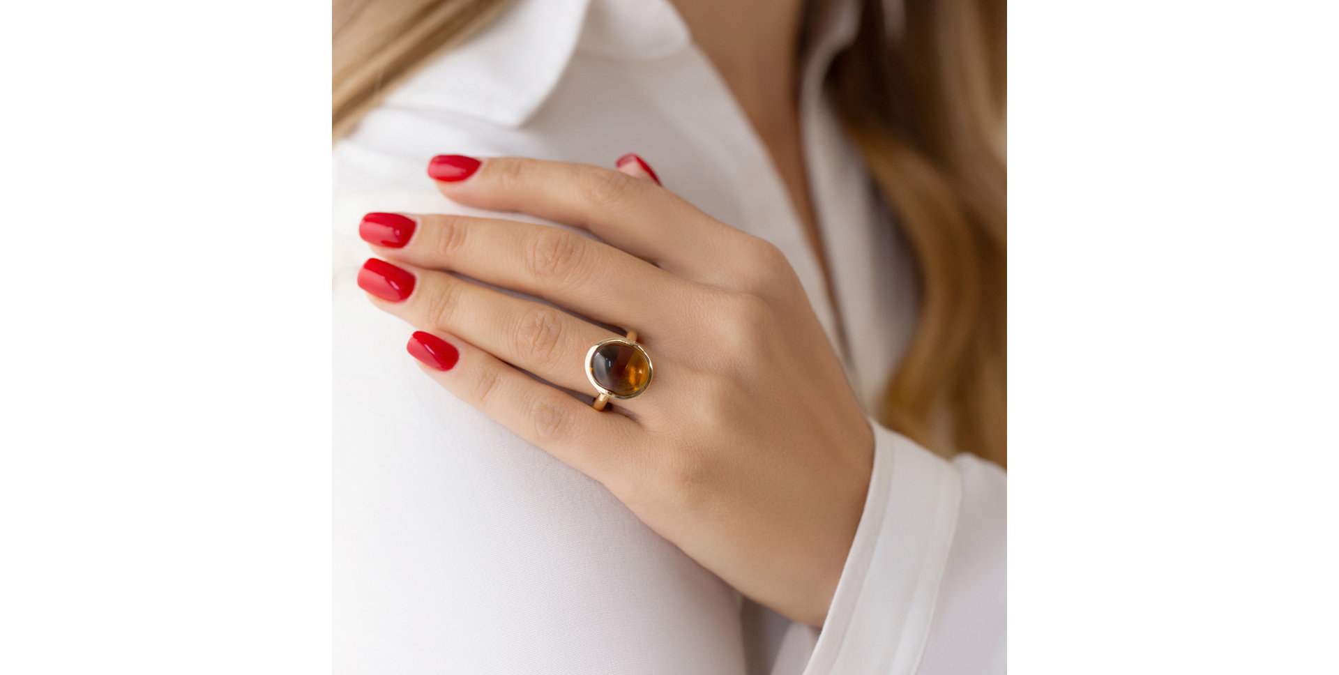 Prsten s quartzem diamanty Fairytale Drop