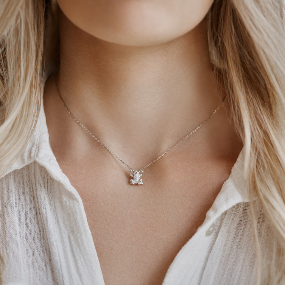 Přívěs s granáty a hnědými diamanty Frog Prince