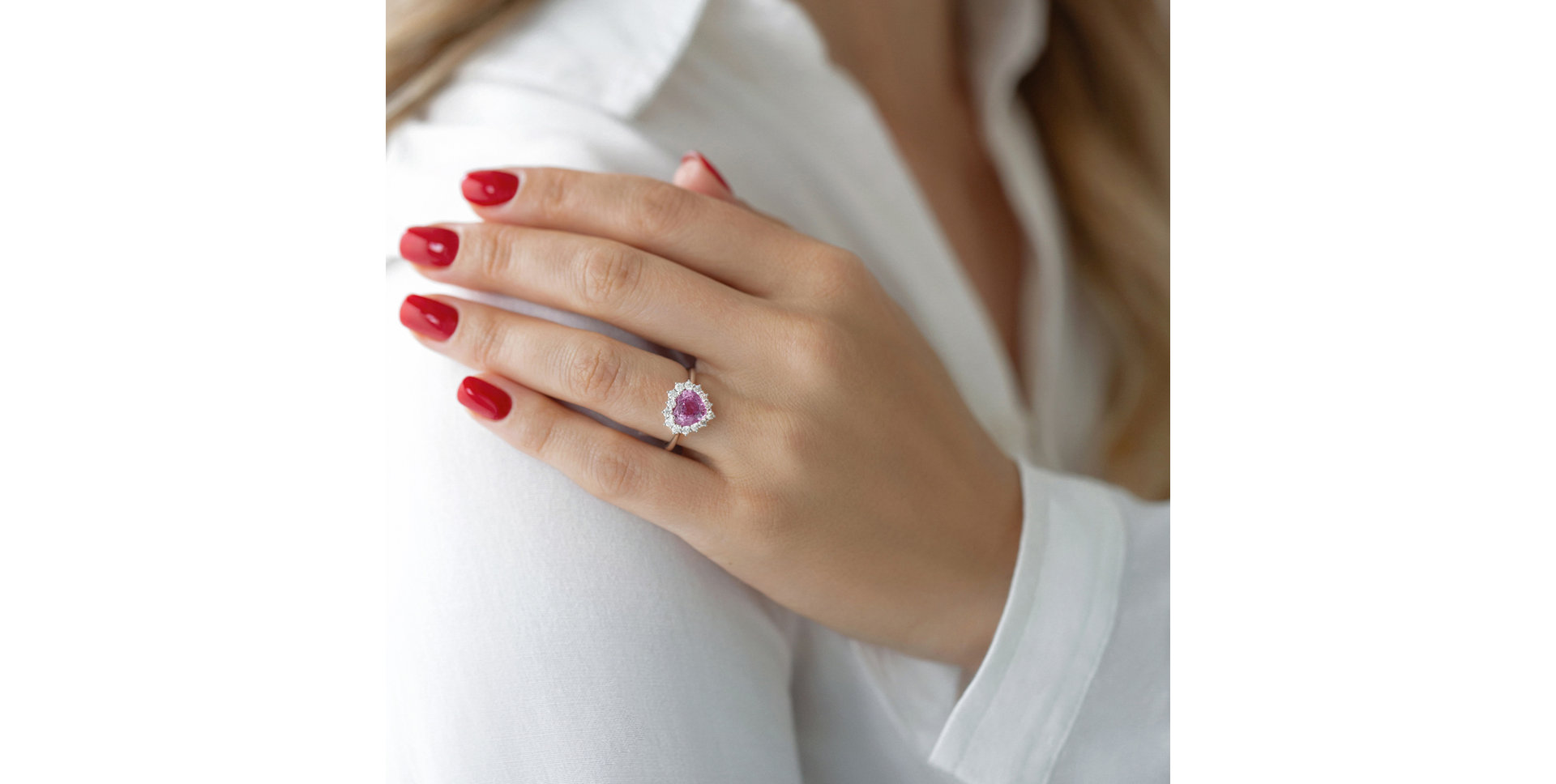 Prsten s safírem a diamanty Dearest One