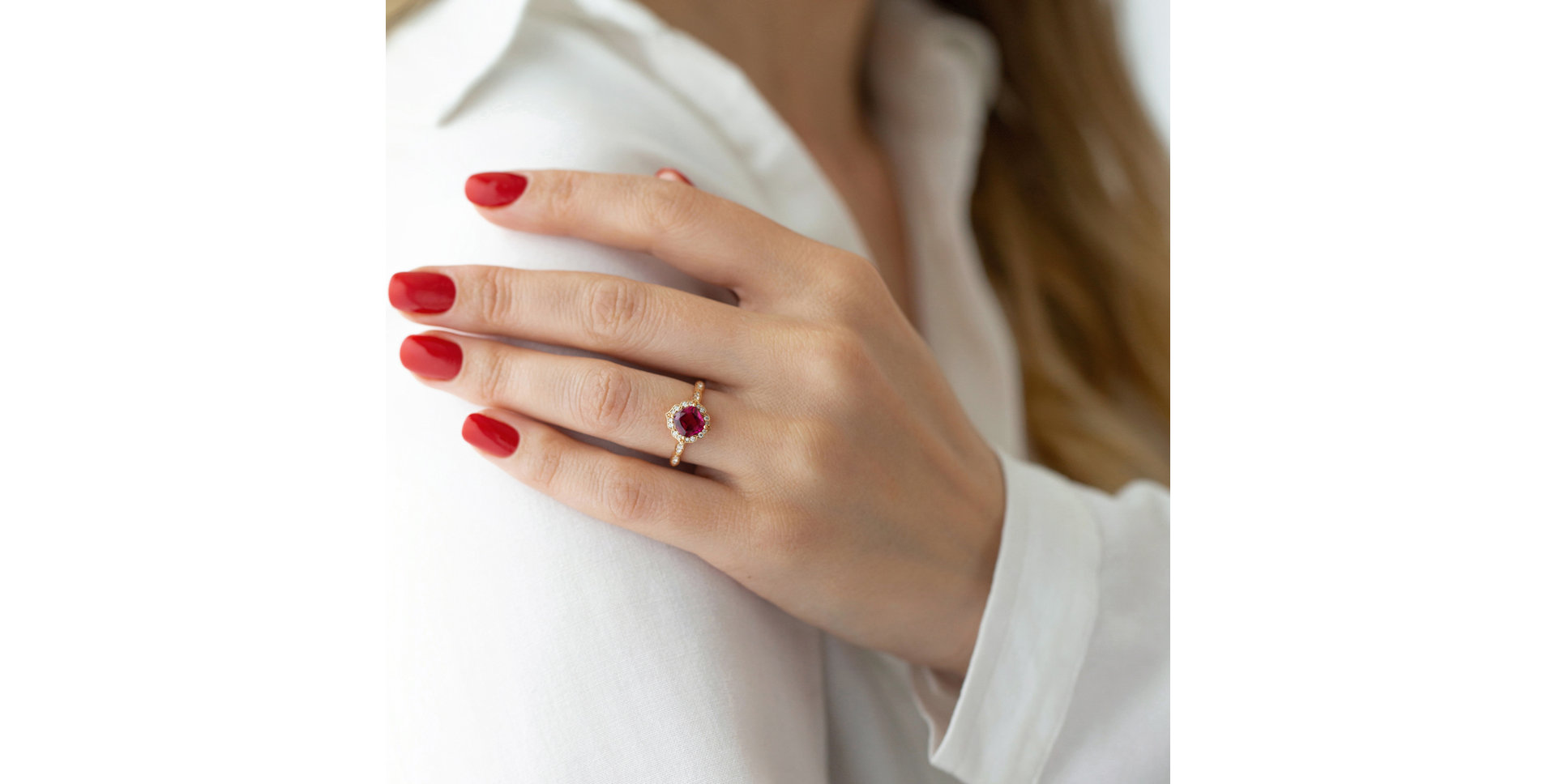 Prsten s turmalínem a diamanty Fairytale Gem