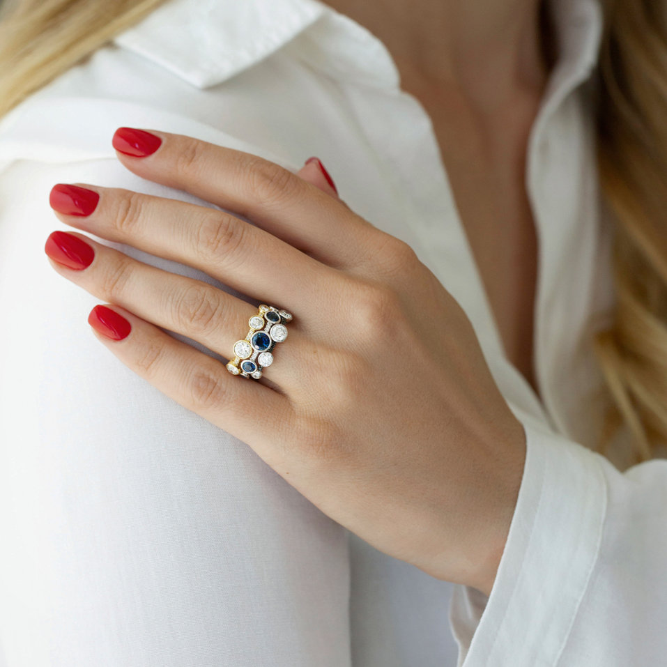 Prsten s černými diamanty Galaxy of Passion