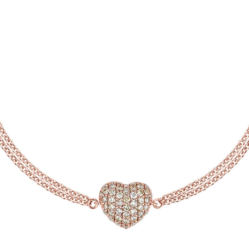 Náramek s hnědými diamanty Love Princess
