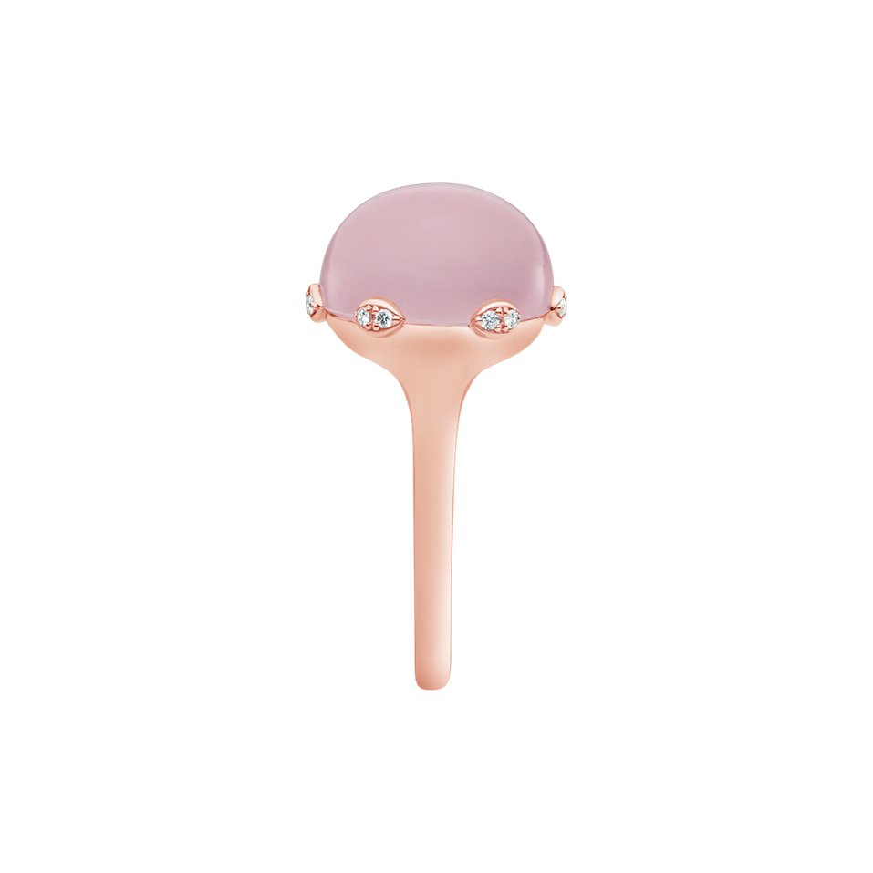 Prsten s růženínem a diamanty Allure Delight