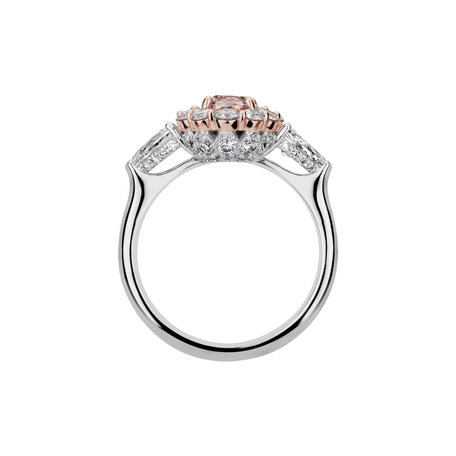 Prsten s bílými a růžovými diamanty Princess Delight