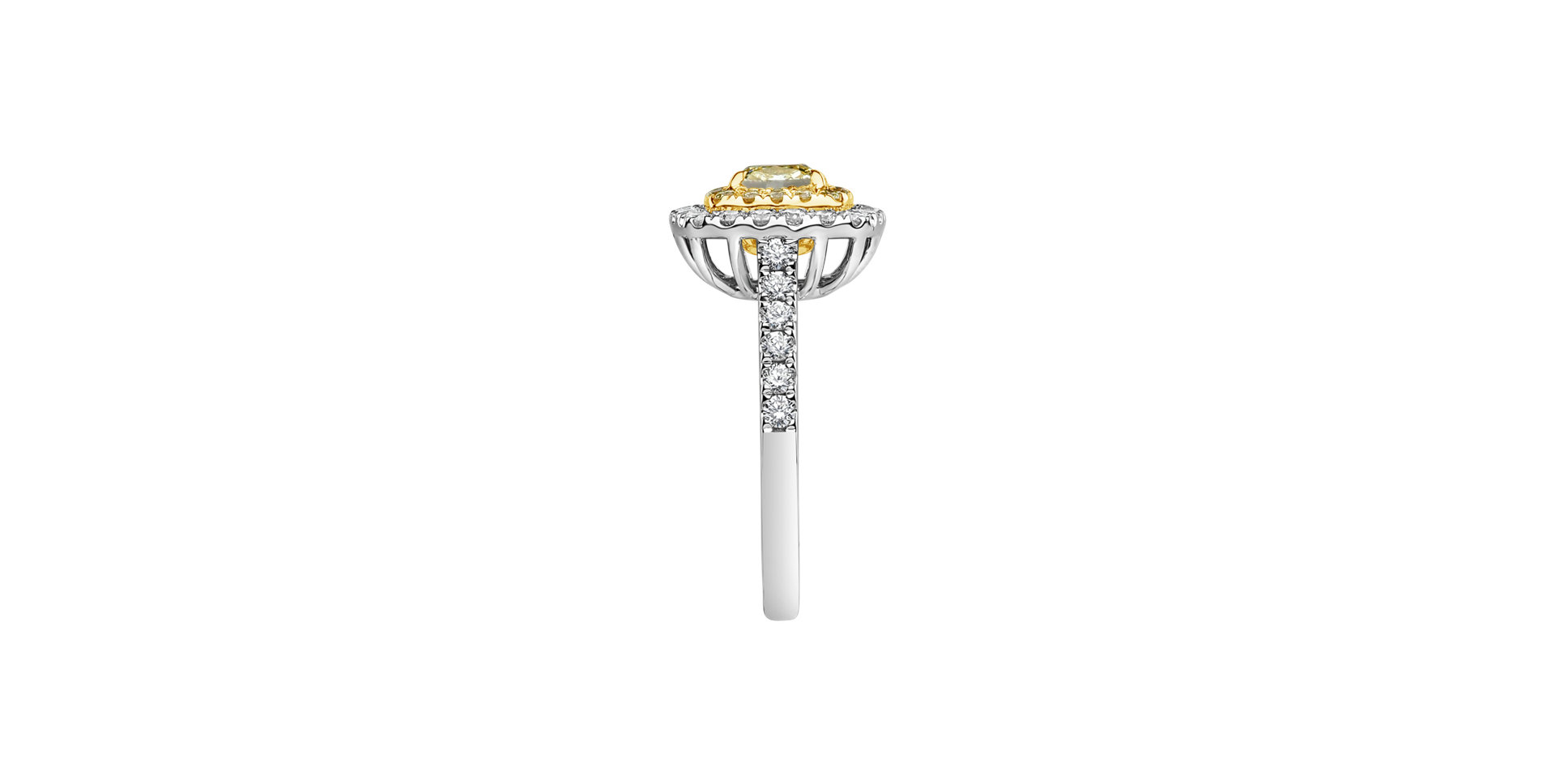Prsten s bílými a žlutými diamanty Sparkling Rise