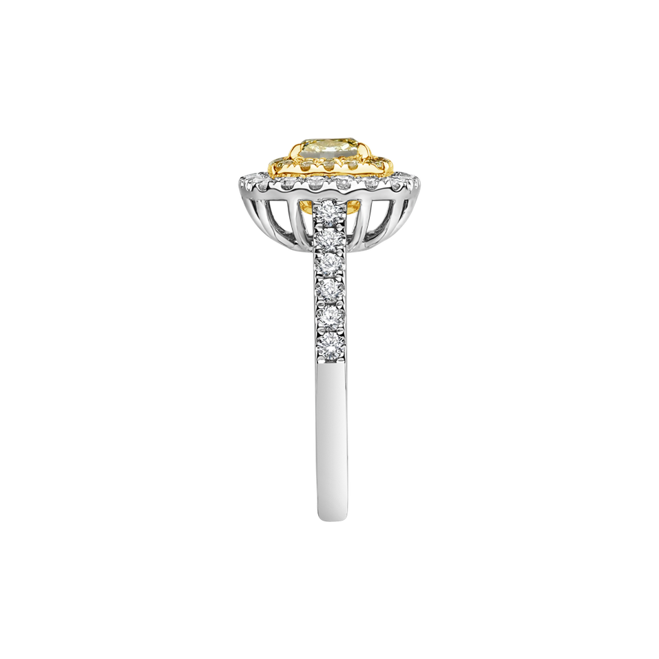Prsten s bílými a žlutými diamanty Sparkling Rise