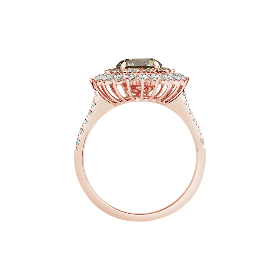 Prsten s bílými a hnědými diamanty Mysterious Quest