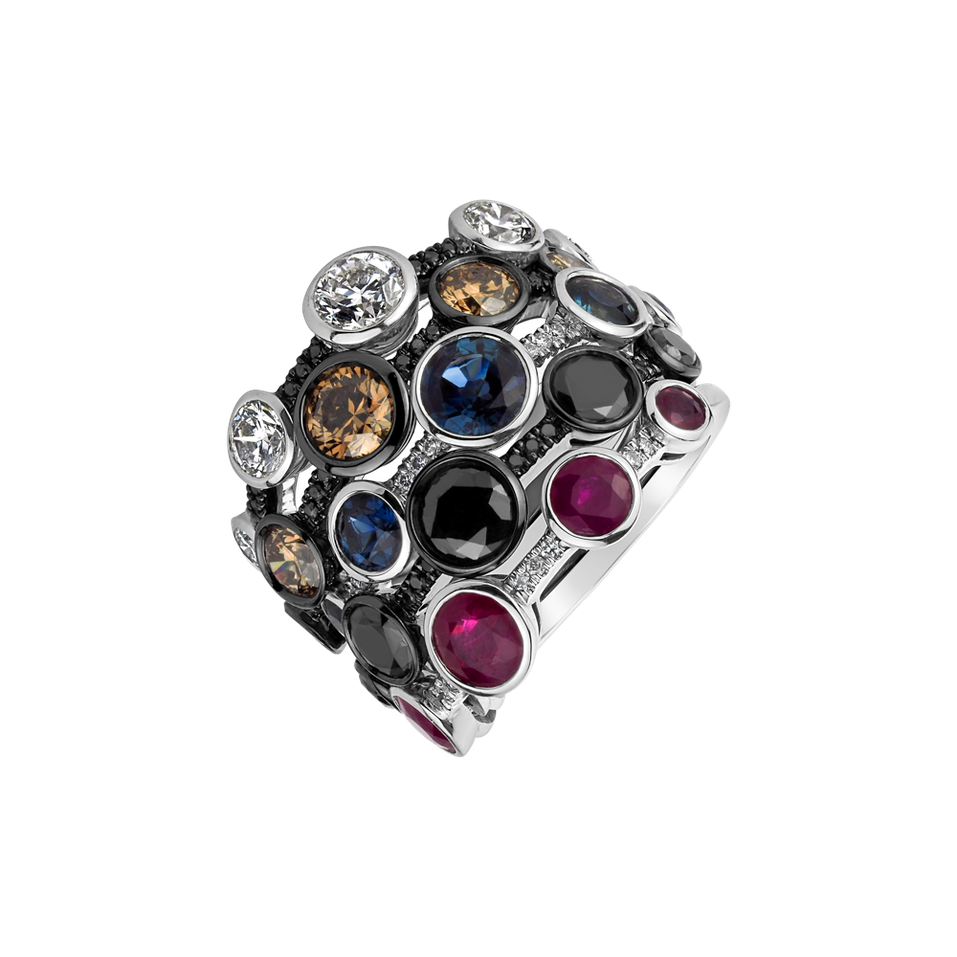 Prsten s hnědými diamanty Galaxy of Passion