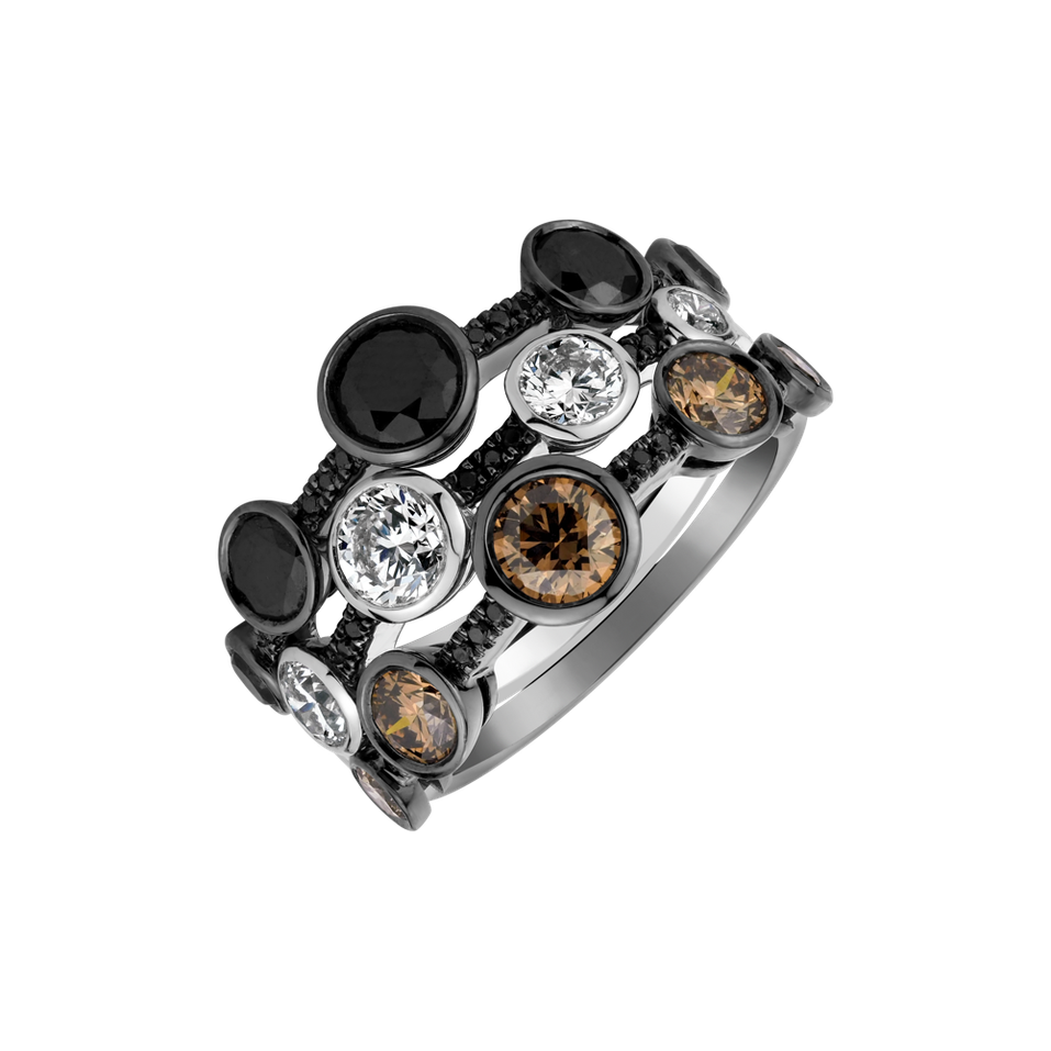 Prsten s hnědými diamanty Galaxy of Passion