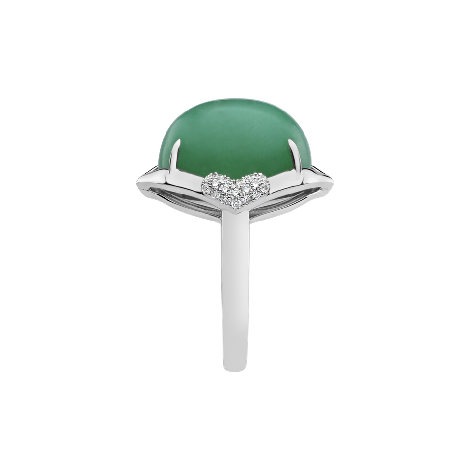 Prsten s chalcedonem a diamanty Sunny Delight