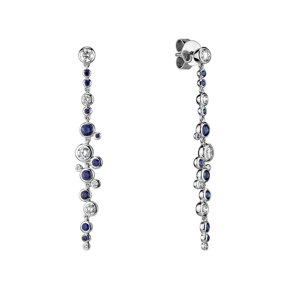 Náušnice s diamanty a safíry Heaven Waterfall