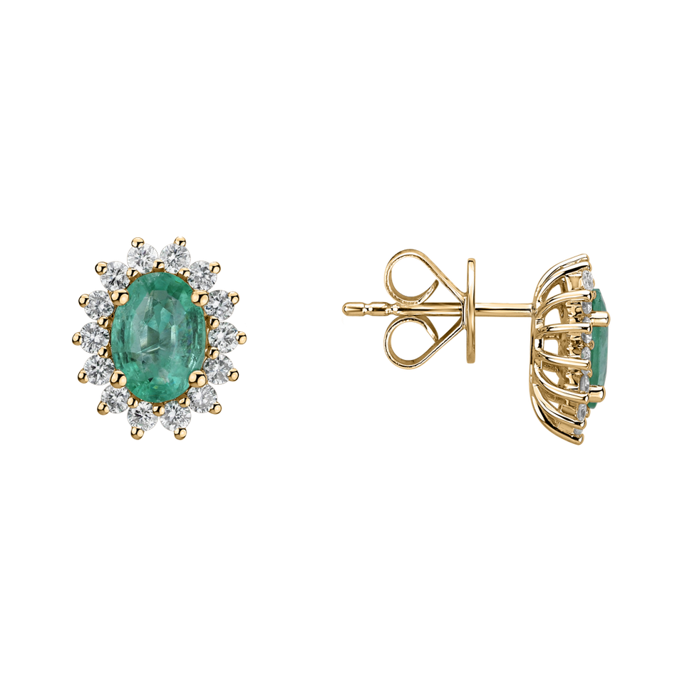 Náušnice se smaragdem a diamanty Princess Sparkle