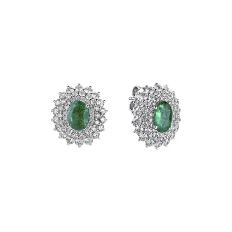 Náušnice se smaragdem a diamanty Royal Sparkle