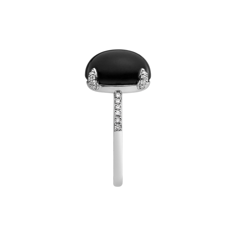 Prsten s onyxem a diamanty Niche