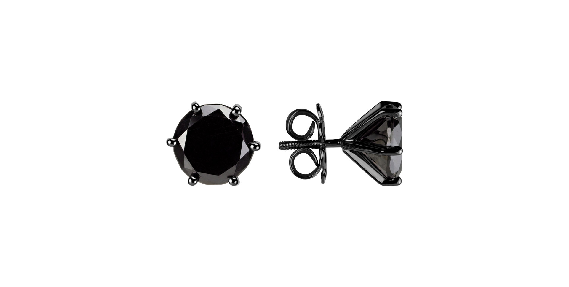 Náušnice s černým diamantem Vesper Romance