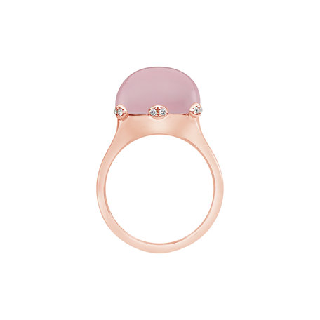 Prsten s růženínem a diamanty Allure Delight