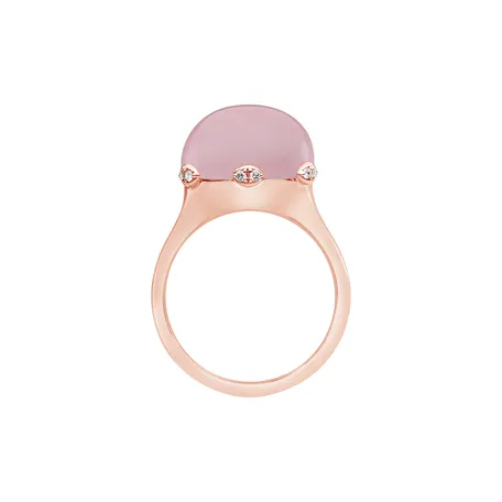 Prsten s růženínem a diamanty Allure Delight