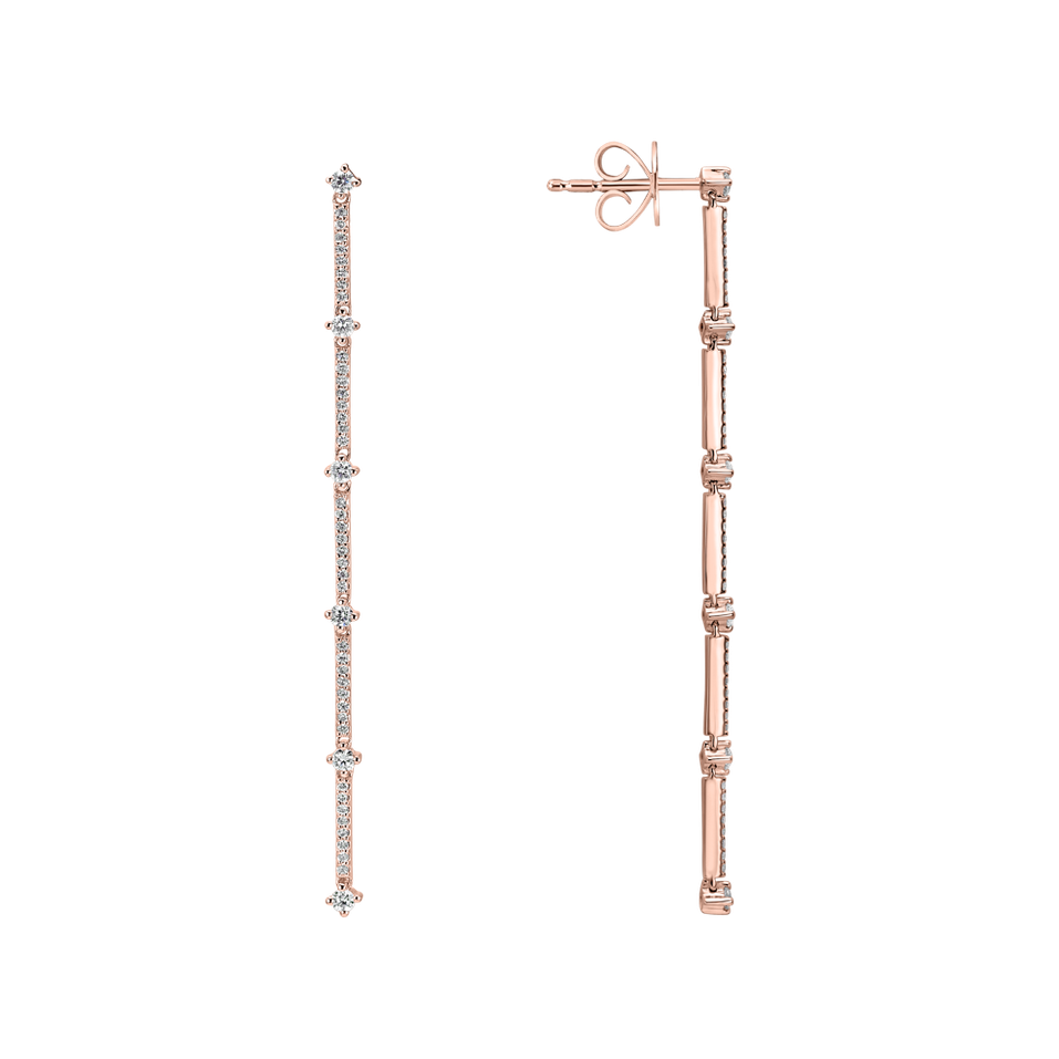 Náušnice s diamanty Delicate Waterfall