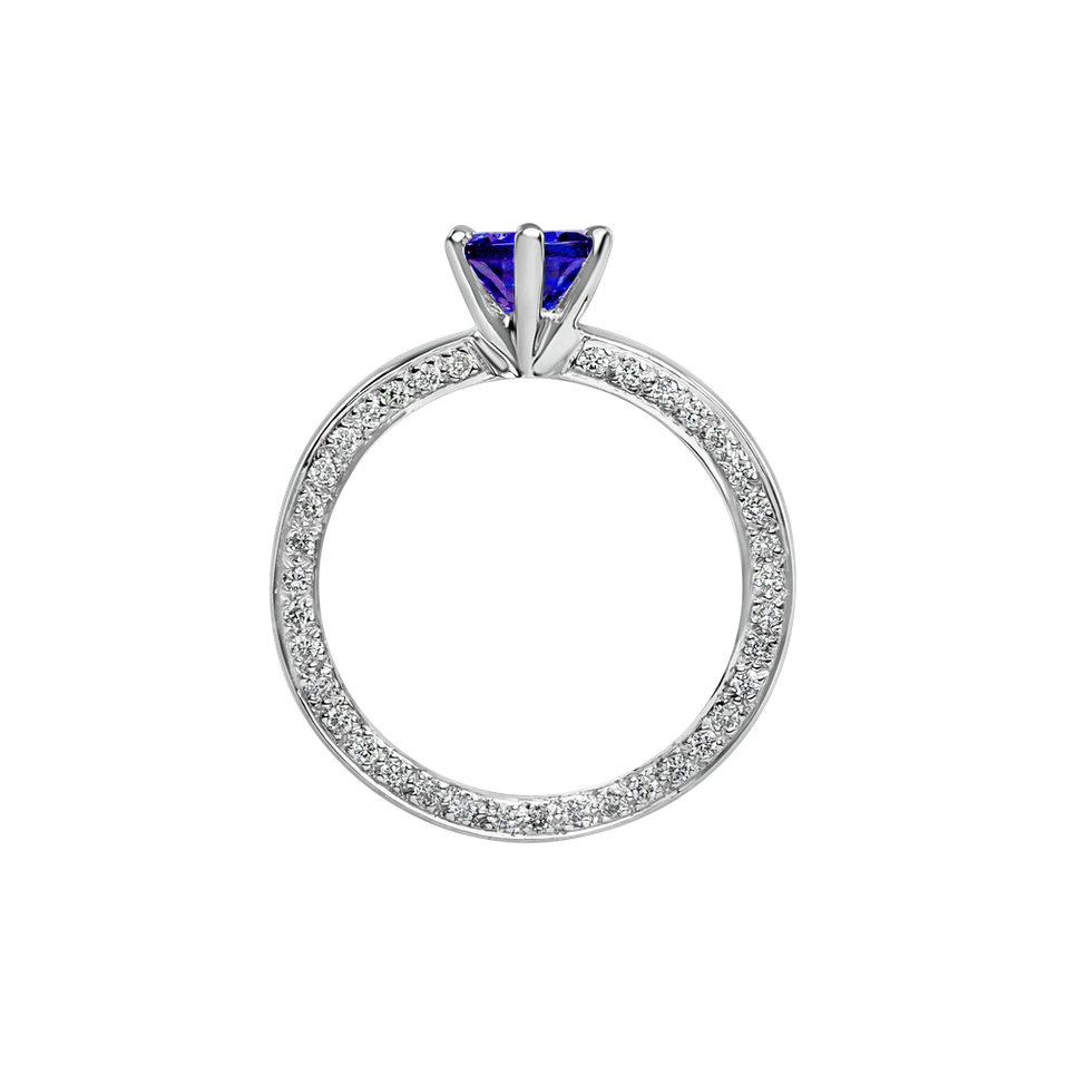 Prsten s tanzanitem a diamanty Galya