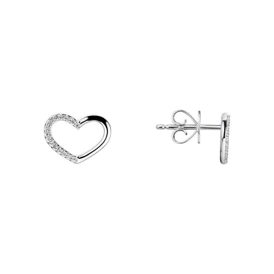 Náušnice s diamanty Shiny Hearts