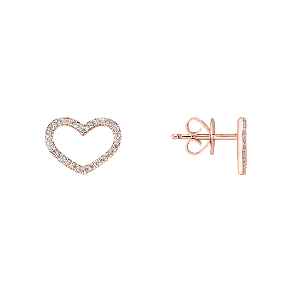 Náušnice s diamanty Shiny Hearts