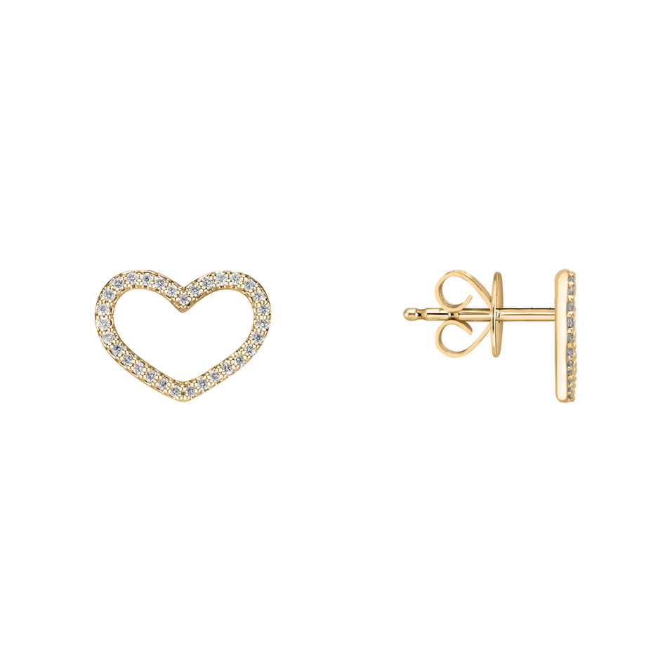 Náušnice s diamanty Shiny Hearts