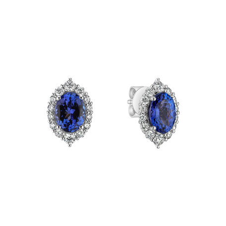 Náušnice s tanzanitem a diamanty Tanzania Treasure