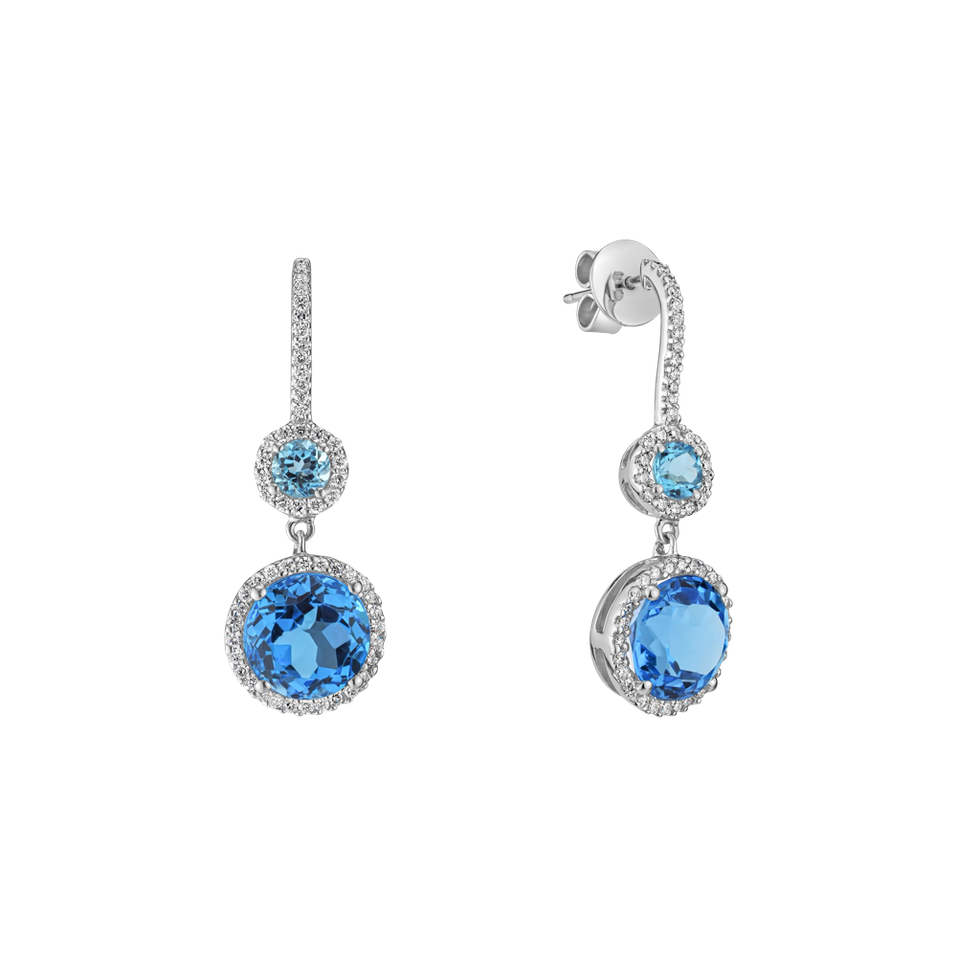 Náušnice s topazem a diamanty Ilaria