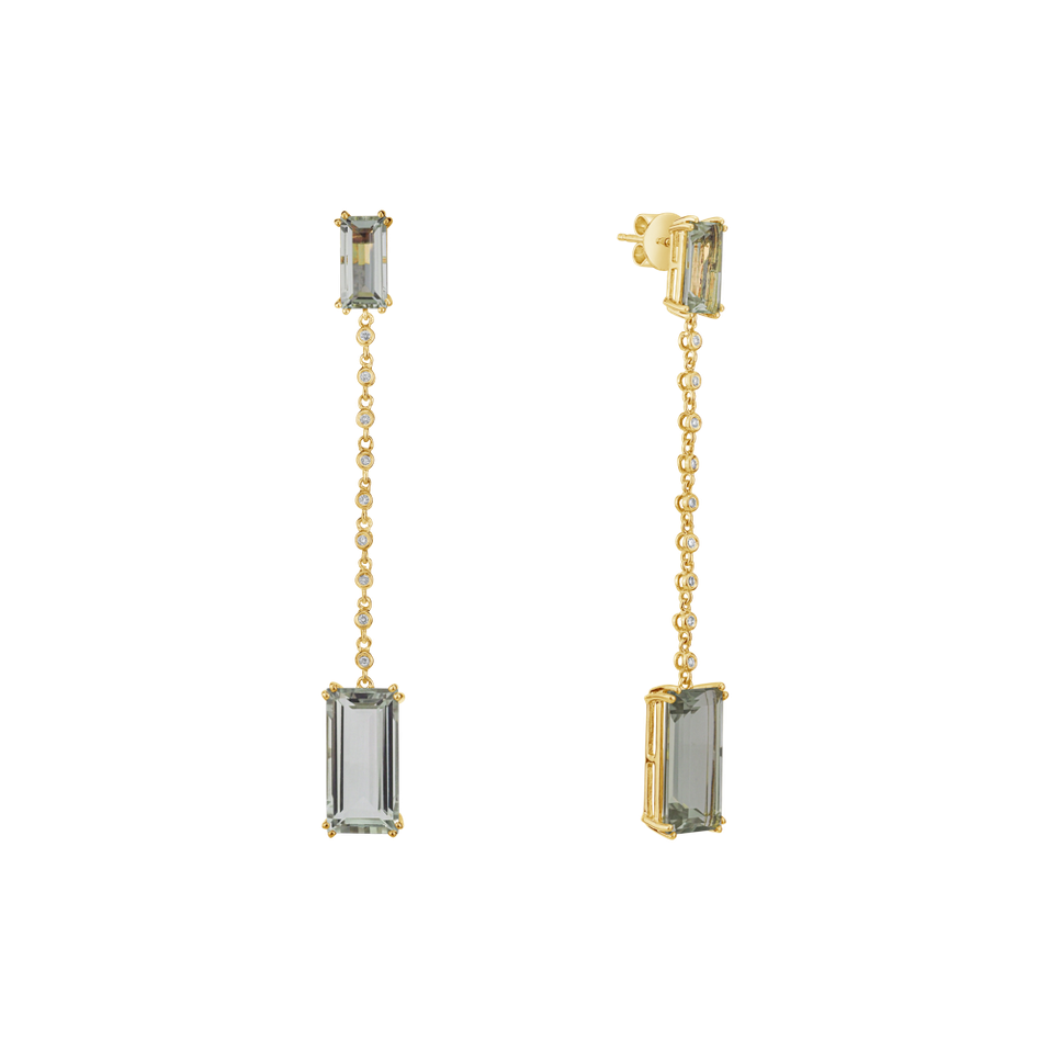 Náušnice s ametystem diamanty Rare Gem