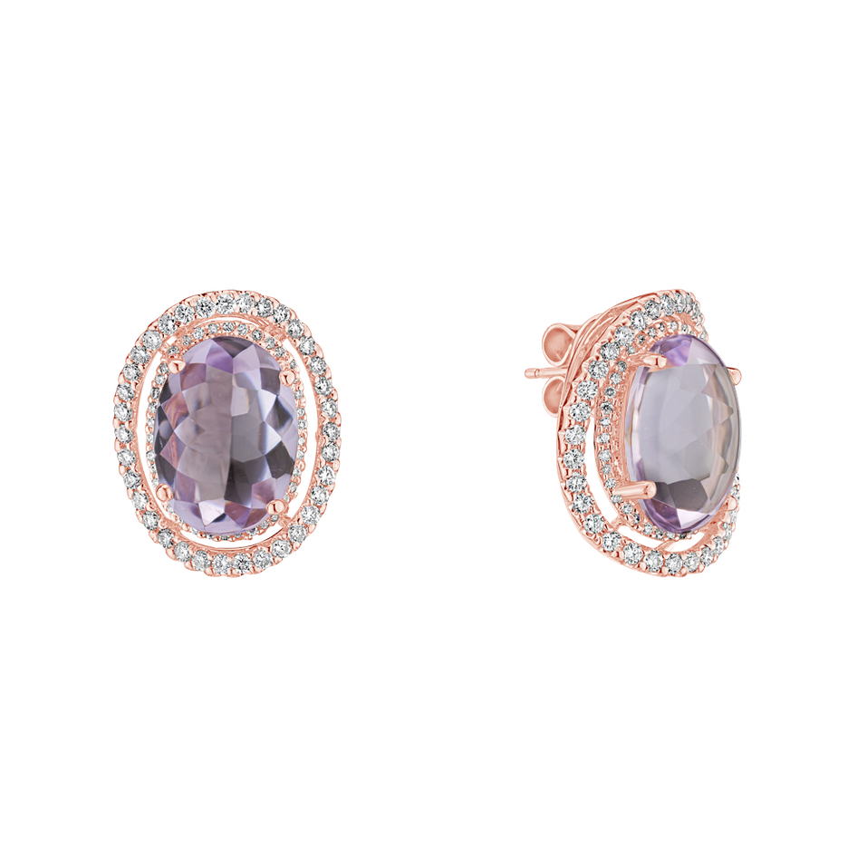 Náušnice s ametystem diamanty Astero