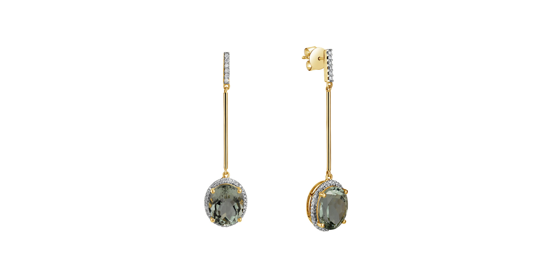 Náušnice s ametystem diamanty Silvia