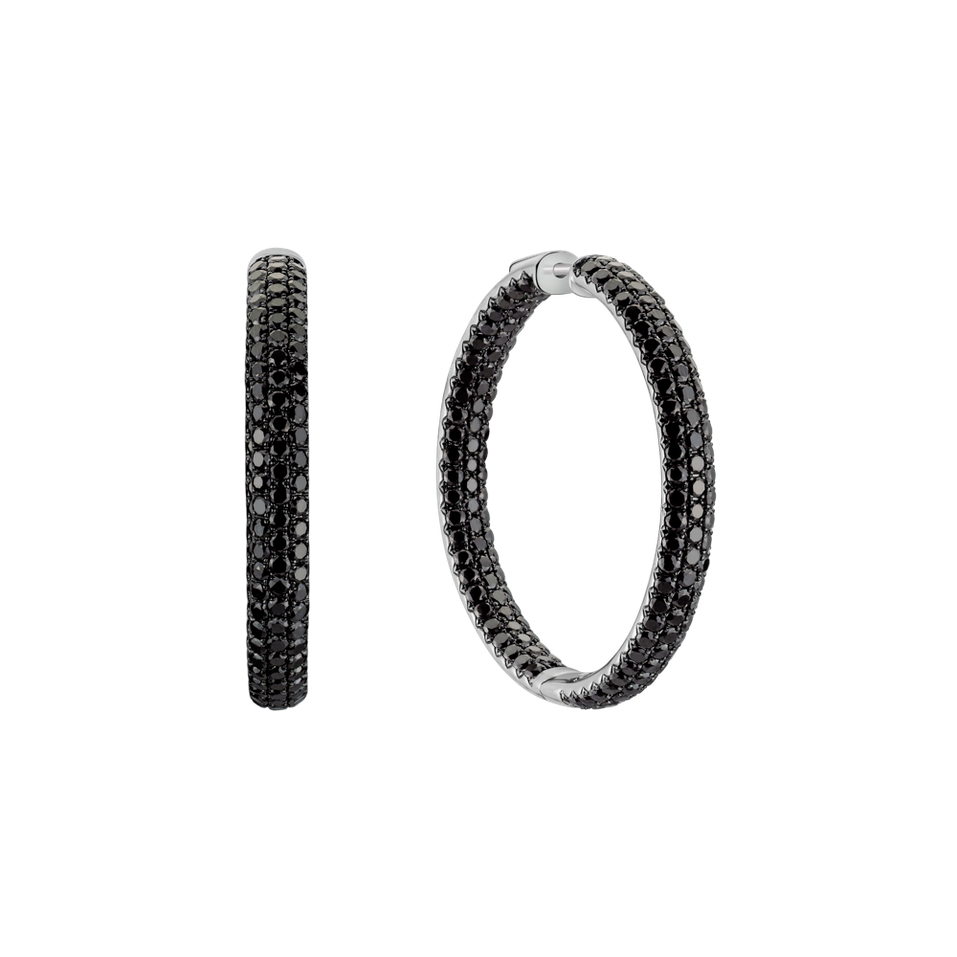 Náušnice s černými diamanty Eclipse