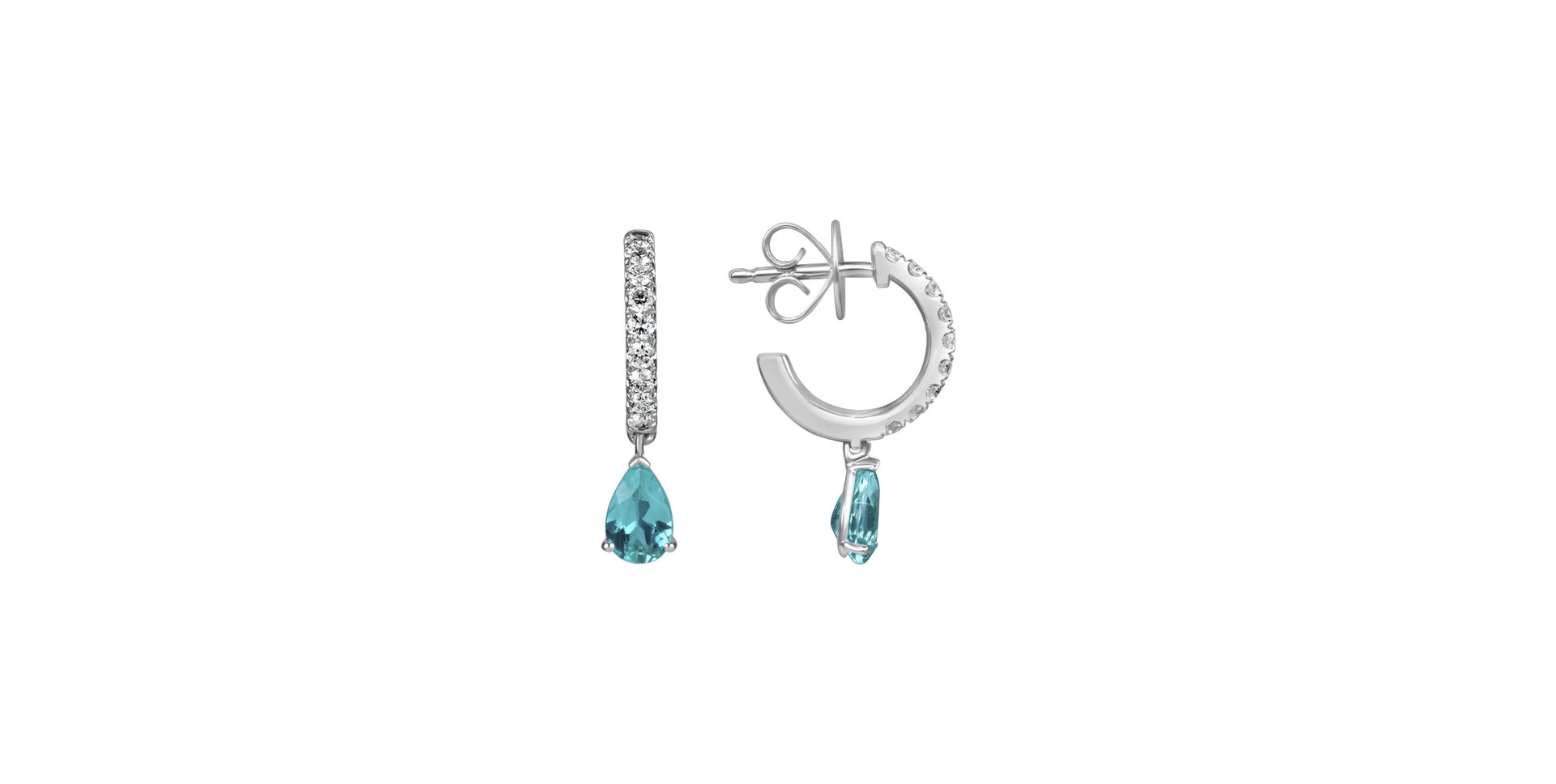 Náušnice s paraibou a diamanty Aqua Soul