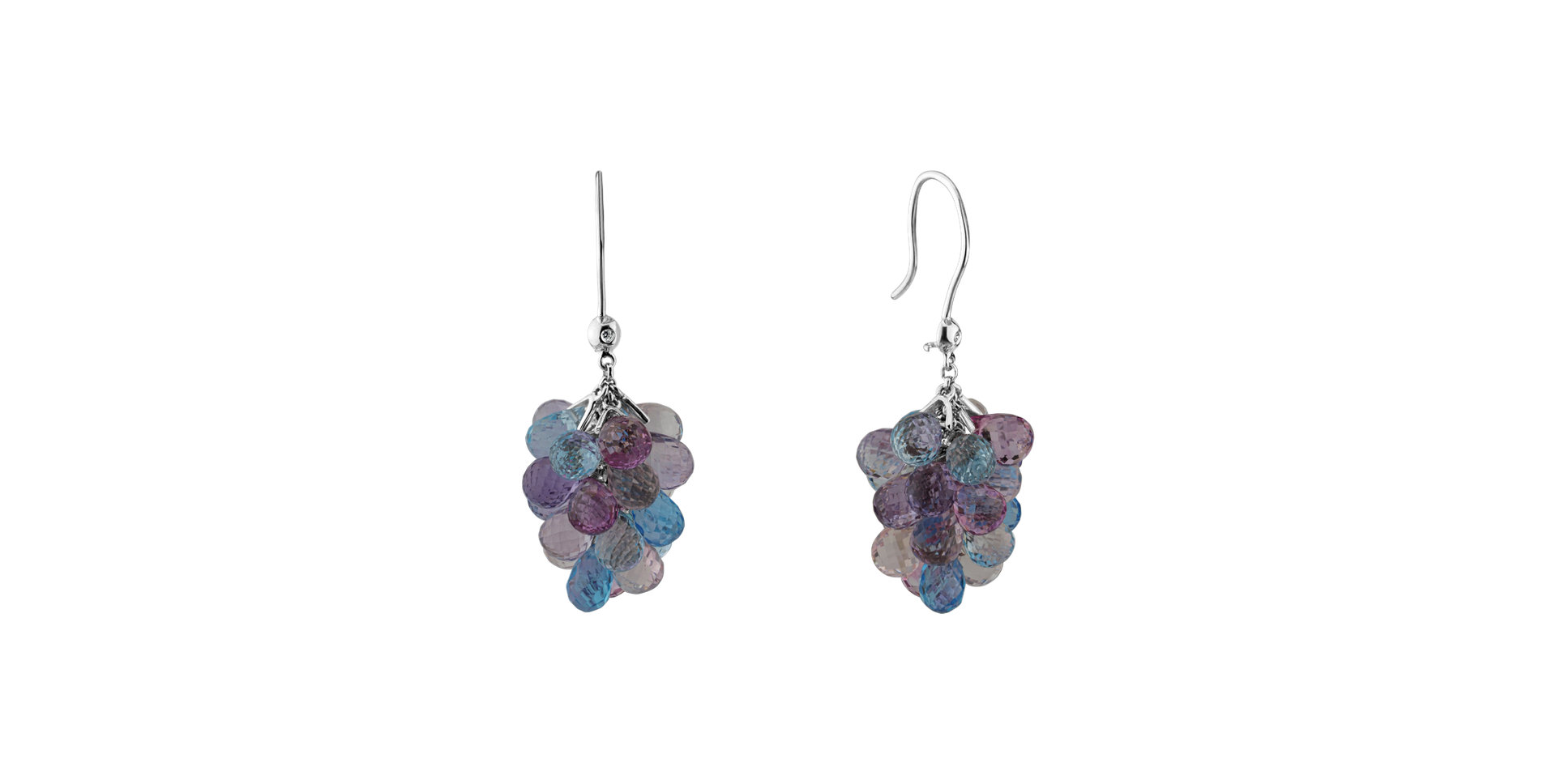 Náušnice s diamantem a drahokamy Nucci