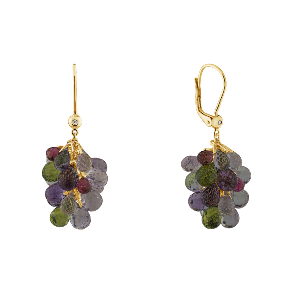 Náušnice s diamantem a drahokamy Nucci