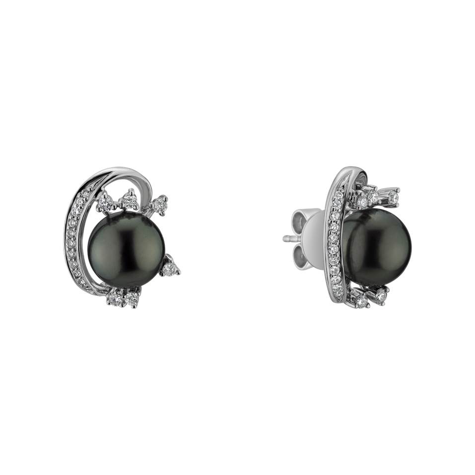 Náušnice s perlou a diamanty Ocean Abyss