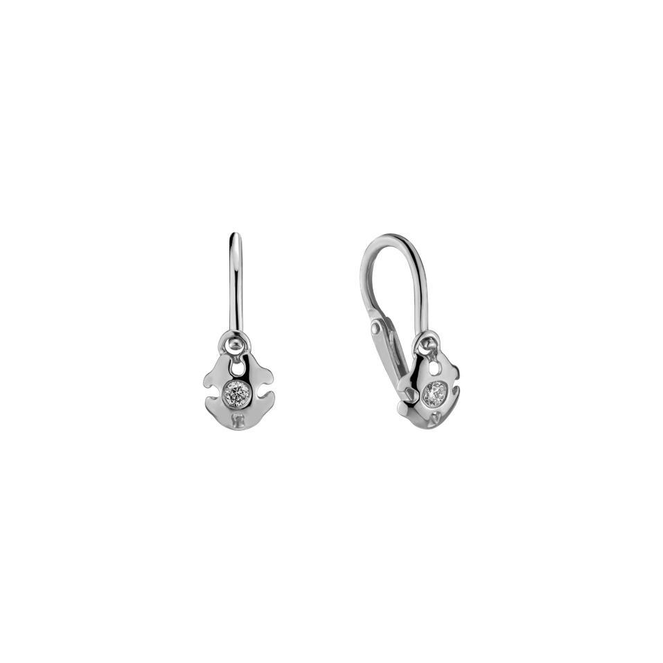 Dětské náušnice s diamantem Kira