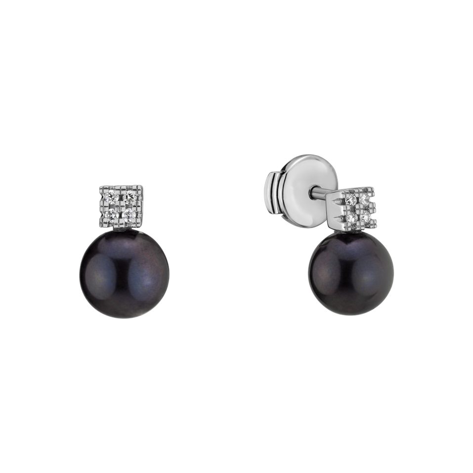 Náušnice s perlou a diamanty Pearl Fairytale