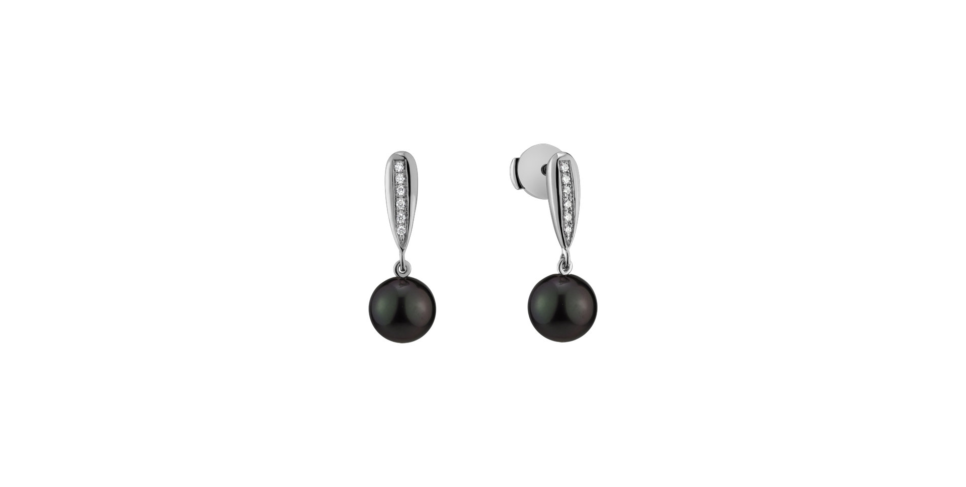 Náušnice s perlou a diamanty Water Elegance