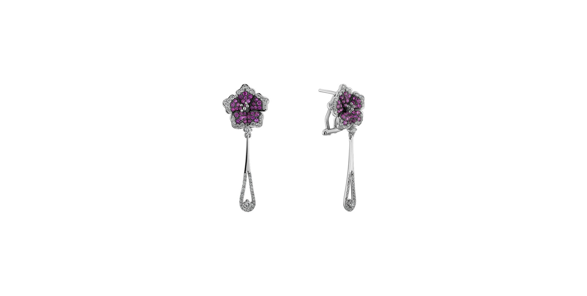 Náušnice s diamanty a safíry Miss Flora