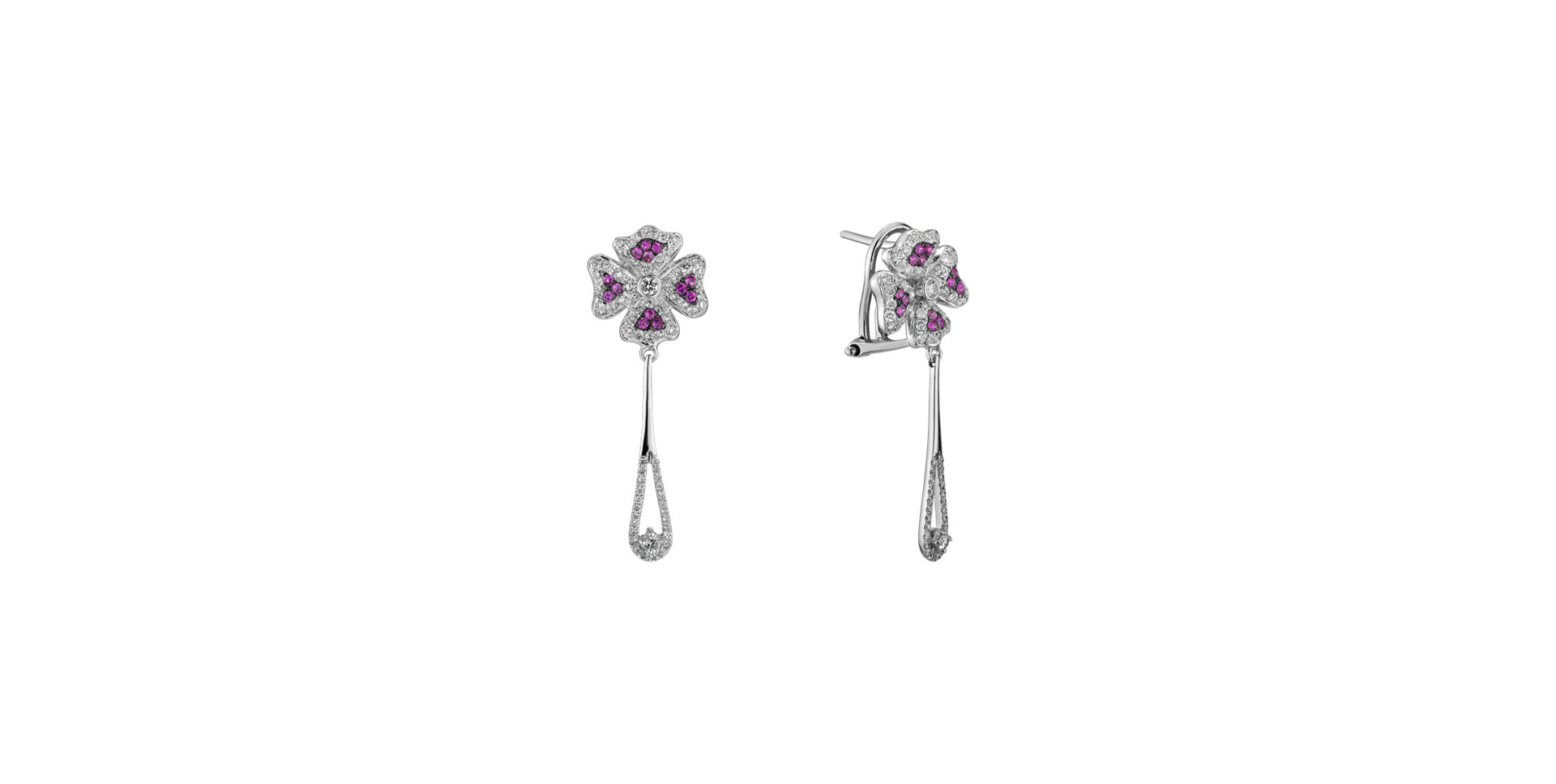 Náušnice s diamanty a safíry Iguana