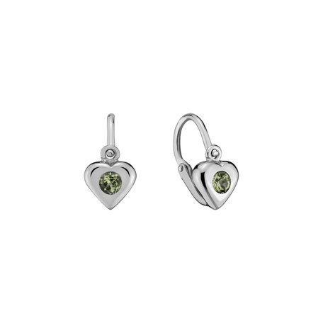Dětské náušnice s peridotem Eternal Love