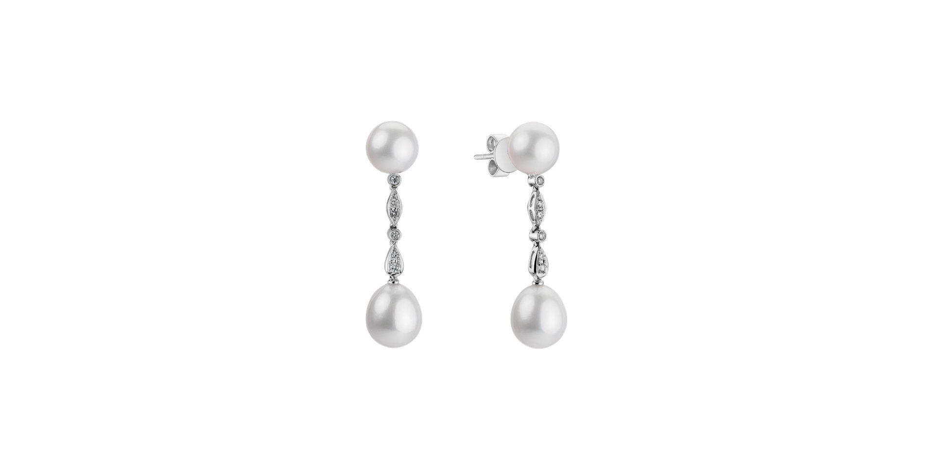 Náušnice s perlou a diamanty Ocean Tears