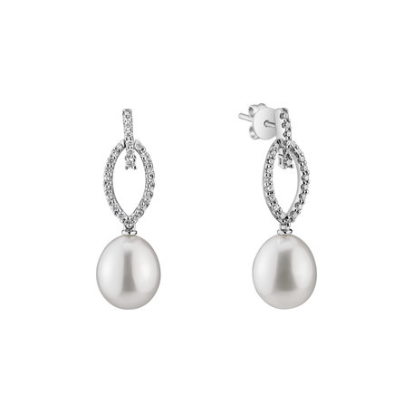 Náušnice s perlou a diamanty Virginia Pearls