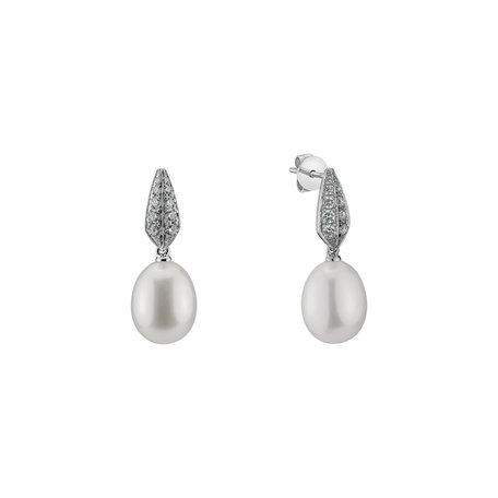 Náušnice s perlou a diamanty Tatiana Pearls