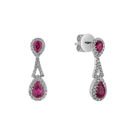 Náušnice s diamanty a rubíny Ruby Woman