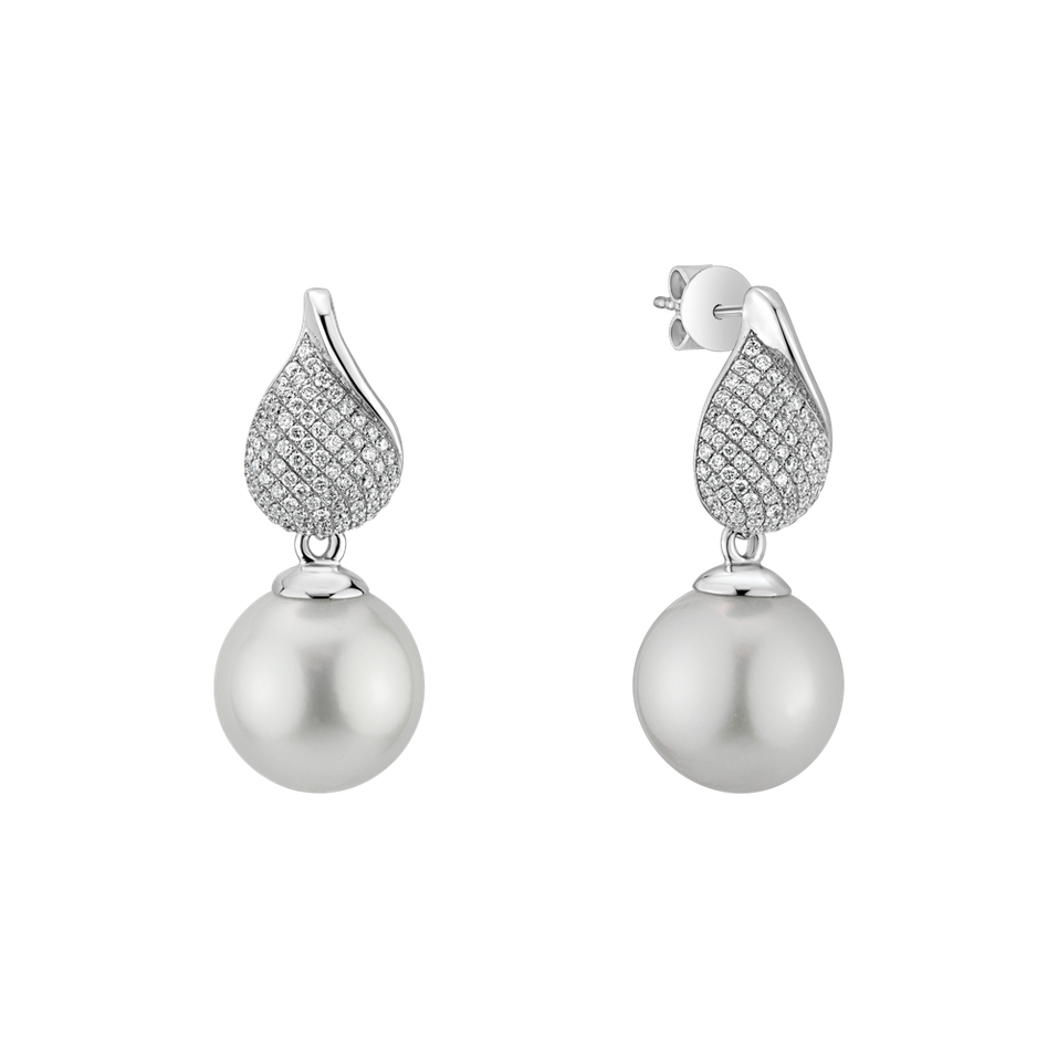 Náušnice s perlou a diamanty Gabby