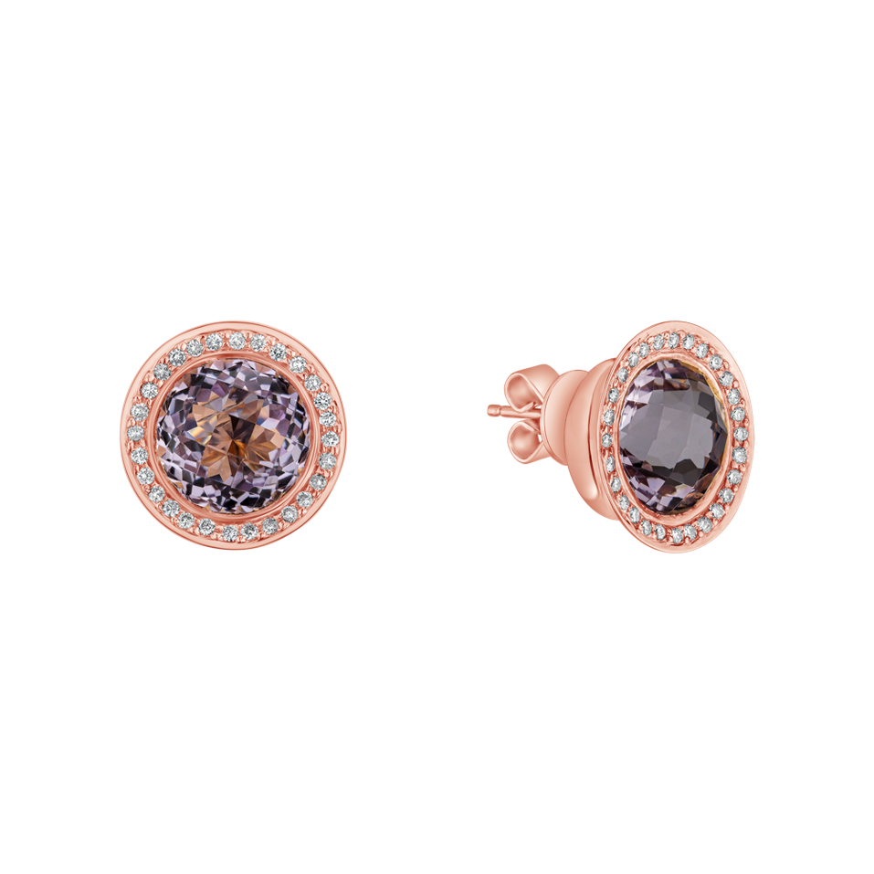 Náušnice s ametystem a diamanty Monde